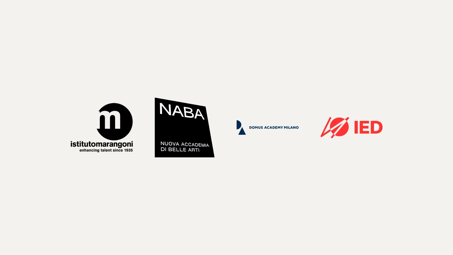 Istituto Marangoni, NABA, Domus Academy ve IED logoları